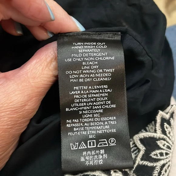 NWT Anthropologie Boho Embroidered Lace Mini Skirt in Black/Noir Size XS - Picture 7 of 8